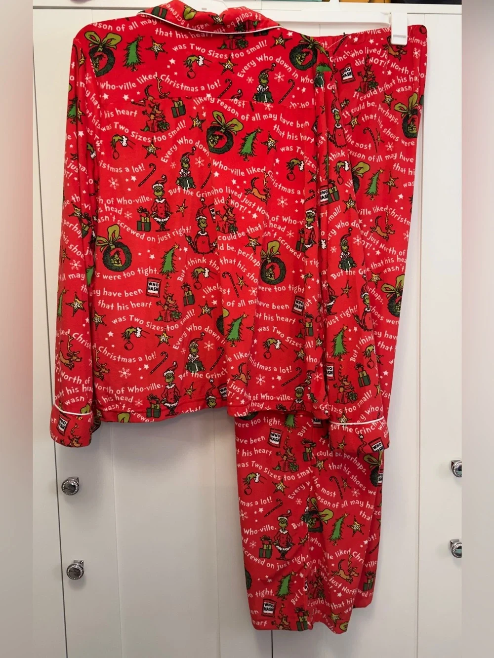 Red Grinch Christmas Holiday Pajamas Women’s Sz XL NEW!